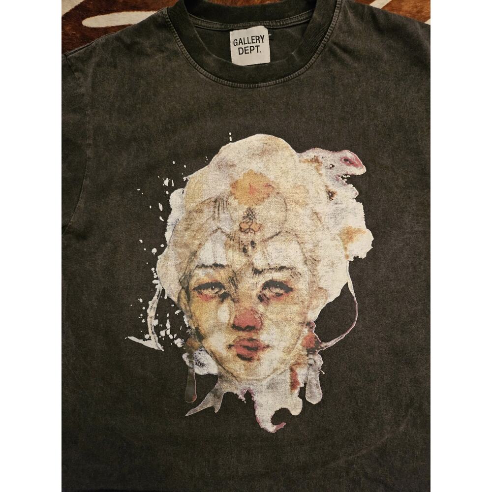 Gallery Dept. Portrait Alone In Silence Short-Sleeve T-Shirt Cropped Sz S - Picture 3 of 6